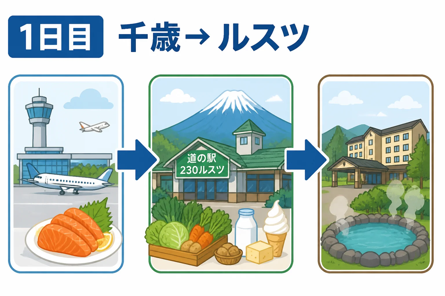1日目の移動順を視覚的に整理する
