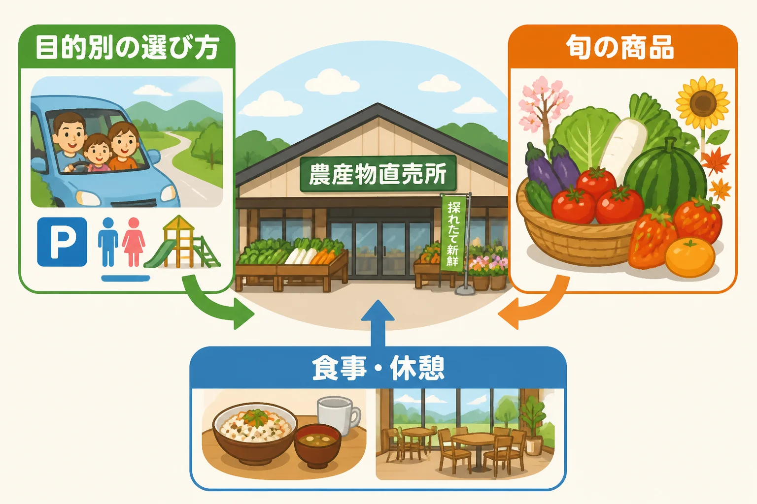施設選びの基準を簡潔に図解する