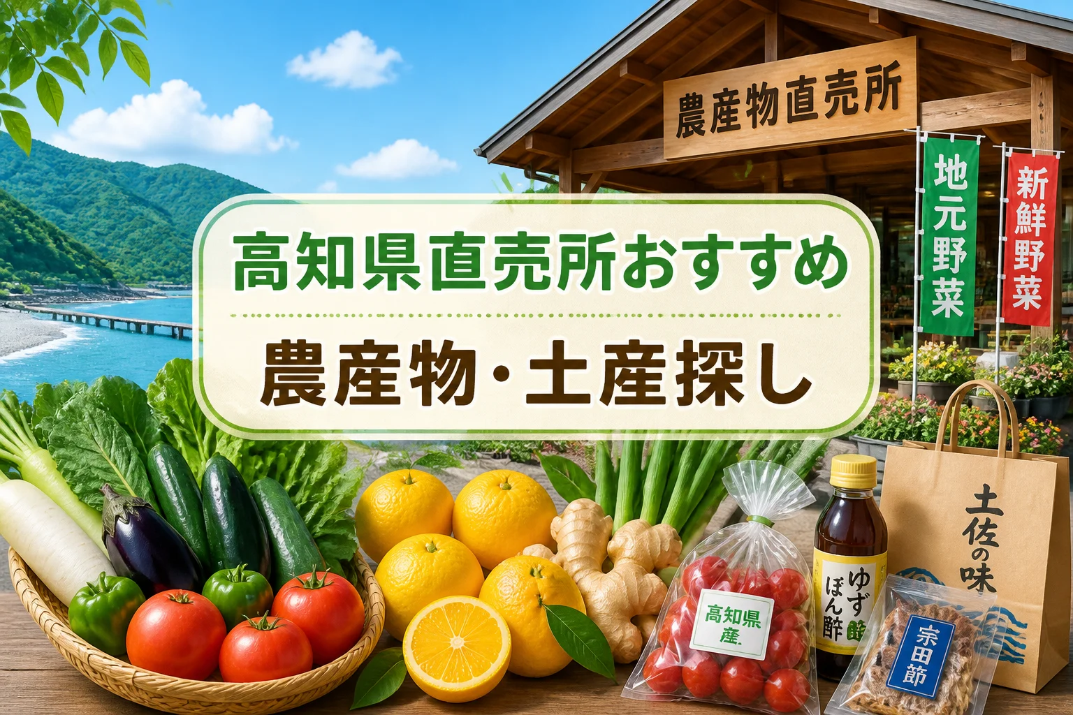 高知県の直売所を探す記事であることを一目で伝える。