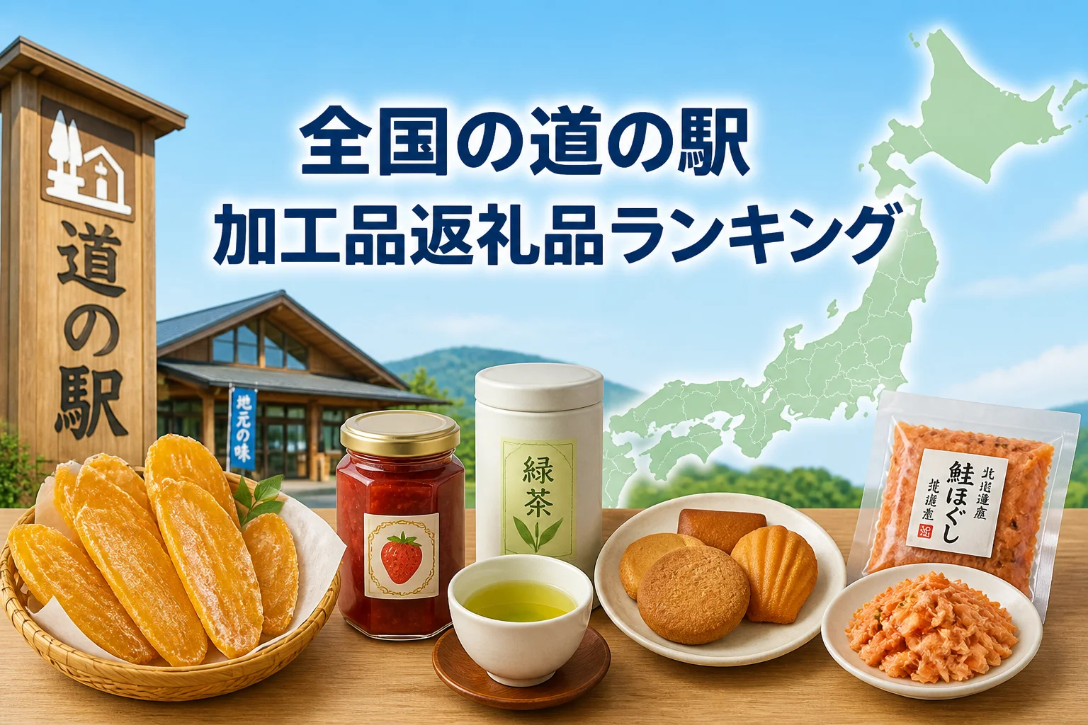 全国の道の駅と加工品返礼品のランキング記事であることを一目で伝える