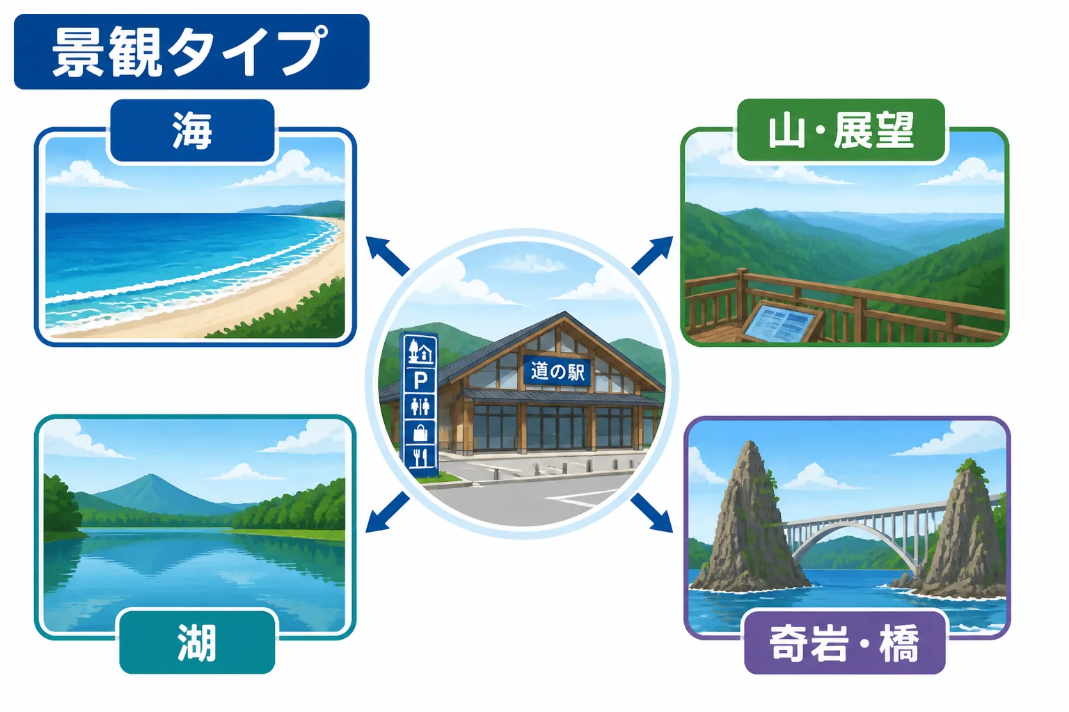 ランキング対象の景観タイプの違いを視覚的に整理する