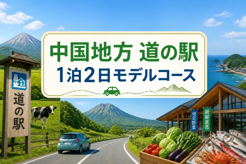 地域と記事テーマ、1泊2日のモデルコースであることを一目で伝える