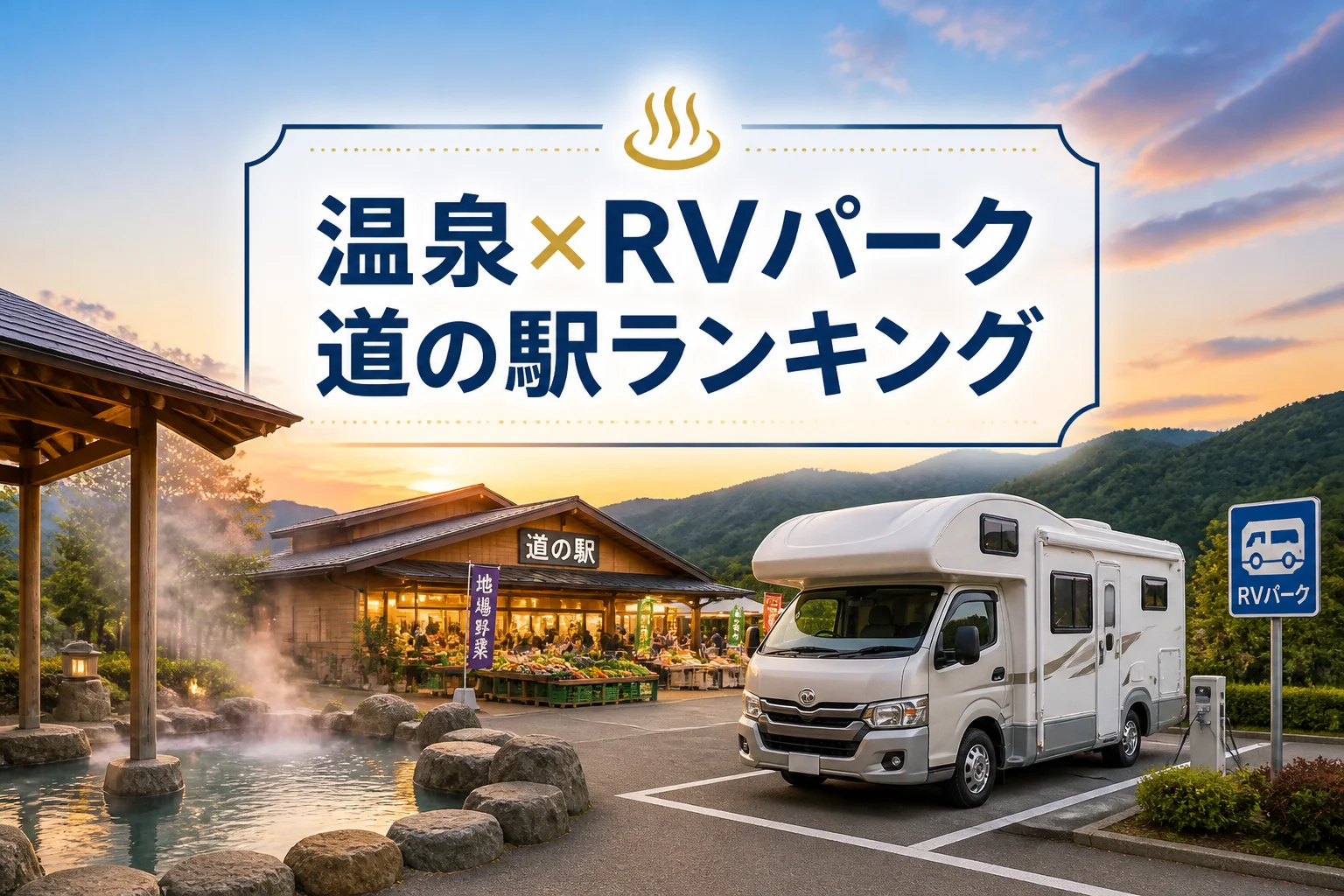 温泉とRVパークを併設する道の駅ランキングの記事内容を一目で伝える