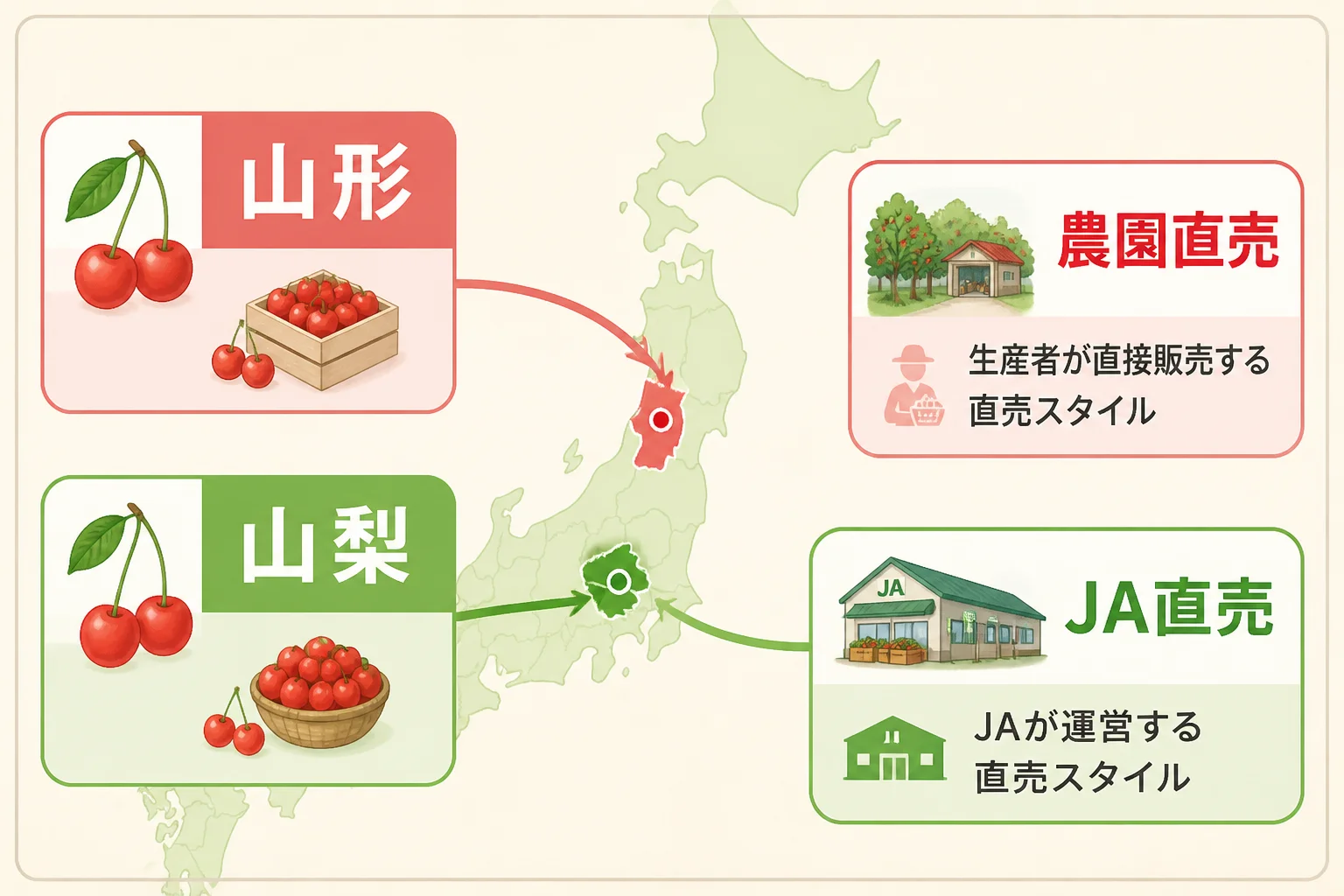 掲載施設の地域分布と販売形態を理解しやすくするため