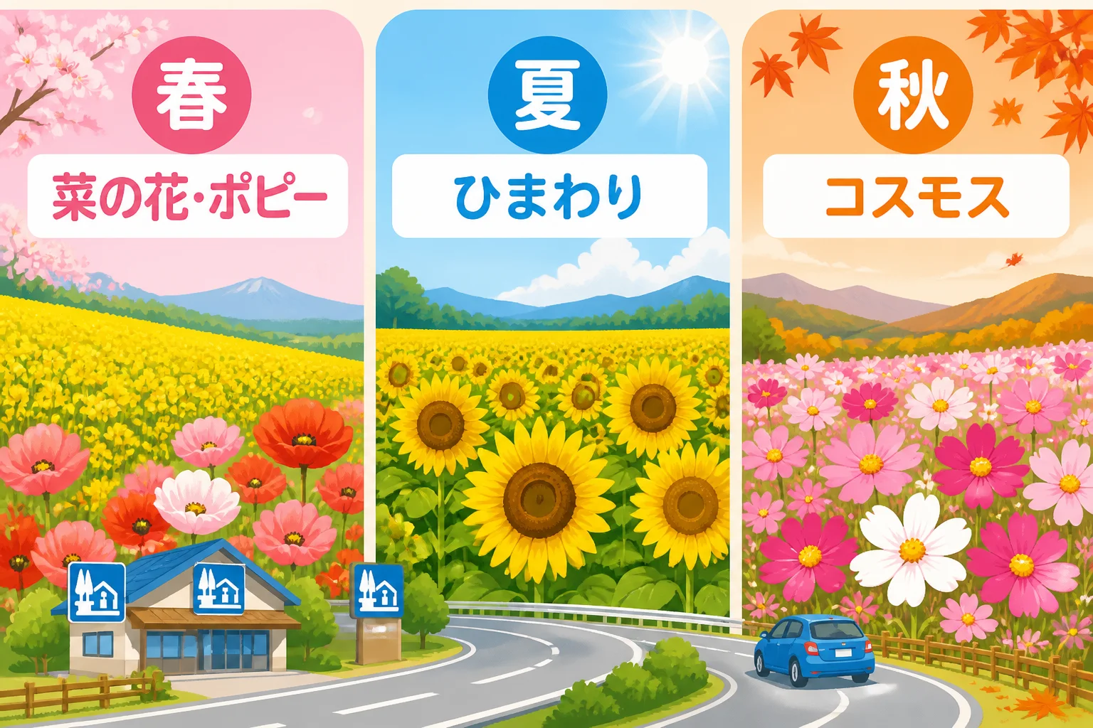 花の見頃を季節で把握し、訪問時期を決めやすくする